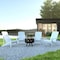 Flash Furniture 4 White Adirondack Chairs-Star & Moon Fire Pit JJ-C145014-32D-WH-GG - alternate 1